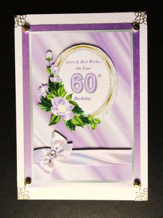 Oval Frame with Flowers 60th Birthday by Valerie Spowart