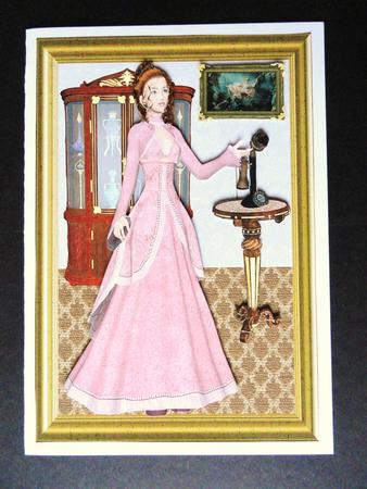 Lady in Pink Decoupage Topper by Valerie Spowart