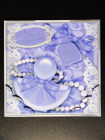 8 x 8 Perfume Lace N Pearls Scalloped Corner Topper by Valerie Spowart