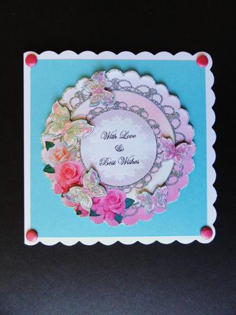 With Love Topper with Butterflies & Roses 1 by Valerie Spowart