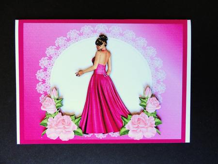 In the Pink Quick Card with Decoupage by Valerie Spowart