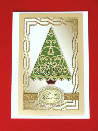 Swirly Christmas Tree on Metallic Twisted Frame Topper 3 by Valerie Spowart
