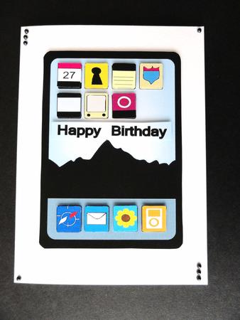 Ipad Tablet Computer A5 Print and Fold Card by Valerie Spowart