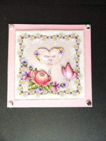 Hearts and Blooms Square Card Front with Step by Step by Valerie Spowart