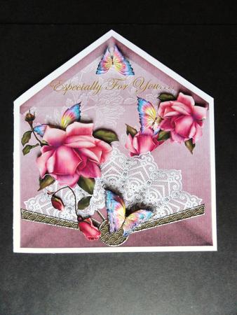 Lace Fan Roses and Butterflies3 by Valerie Spowart