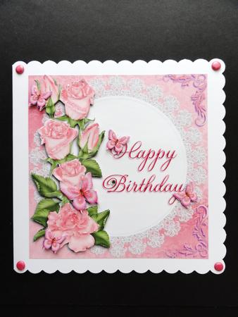Pink Roses and Lace by Valerie Spowart
