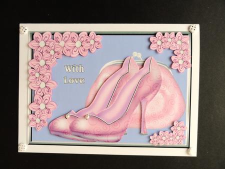 Pink Swirl Shoes, Bag and Flowers by Valerie Spowart