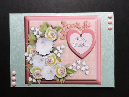 Peachy Fanciful Heart and Flowers Topper by Valerie Spowart