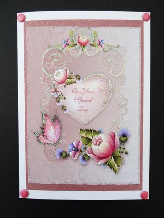 Hearts and Flowers A4 Card Front by Valerie Spowart