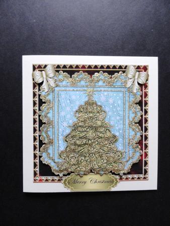 Swirly Christmas Tree 8x8 Topper 2 by Valerie Spowart