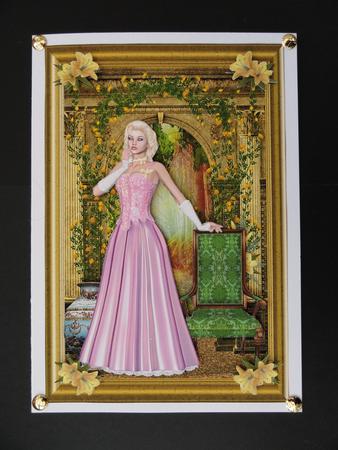 Lady in Pink Decoupage Topper 1 by Valerie Spowart