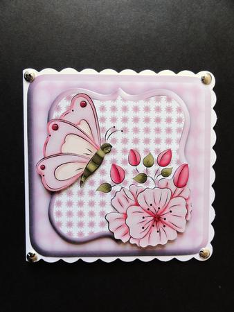Spring Floral Square Birthday Topper by Valerie Spowart