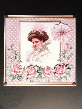 Pink Vintage Lady with Roses by Valerie Spowart