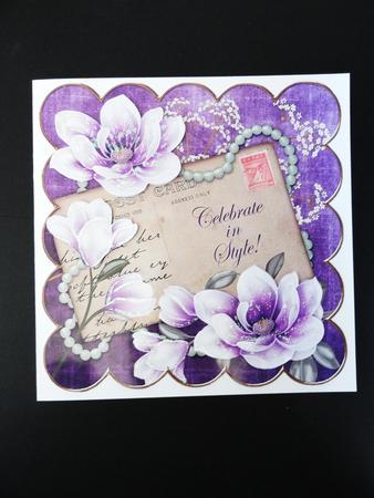 Dark Purple Magnolia Celebrate in Style 8in Decoupage Sheet by Valerie Spowart