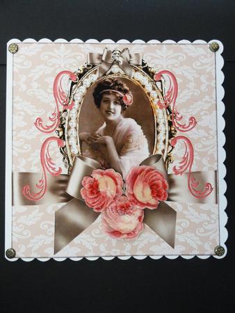 Vintage Lady in Cameo Frame by Valerie Spowart