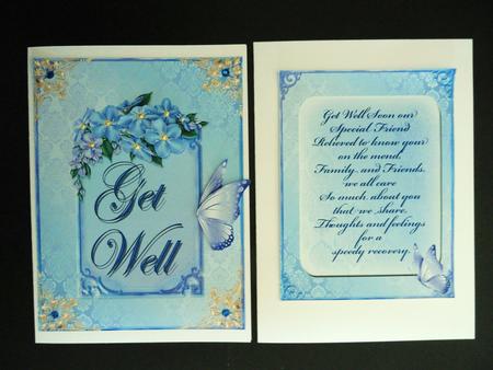 Get Well - to a Special Friend -blue Tones by Valerie Spowart