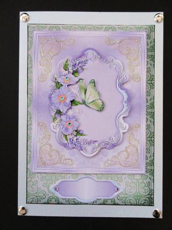 Purple Butterfly Bouquet Card Front by Valerie Spowart