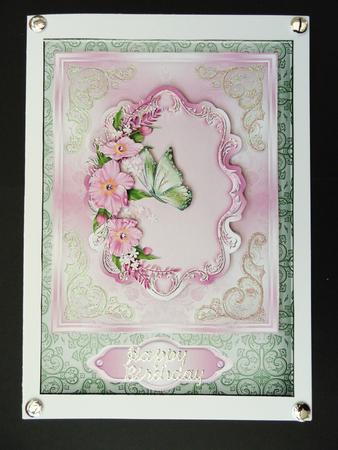Pink Butterfly Bouquet Card Front by Valerie Spowart