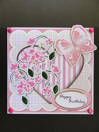 Cute Topper with Flowers, Butterfly & Heart by Valerie Spowart