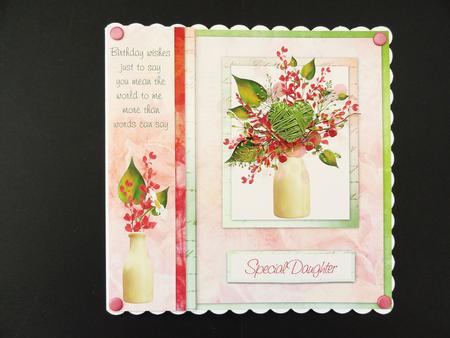 Bookmark Border 8x8inch Floral in Red & Green by Valerie Spowart
