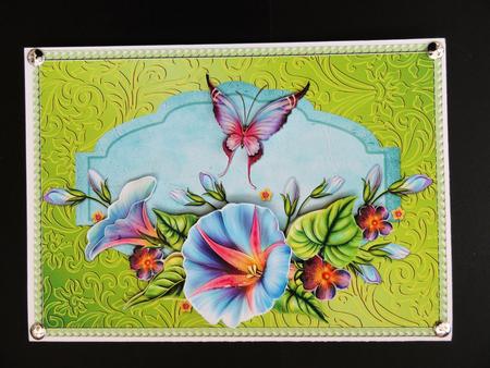 Butterfly and Pansies by Valerie Spowart