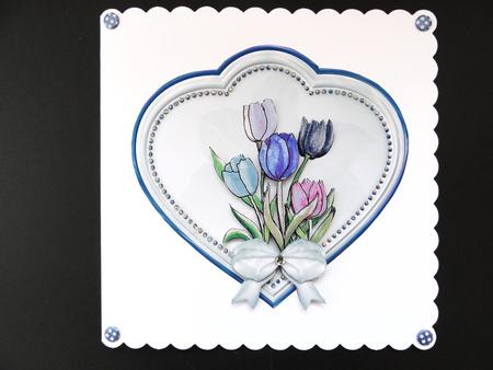 Tulips on a Panel Gray-blue by Valerie Spowart