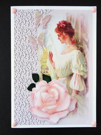 Victorian Lady with Pink Roses by Valerie Spowart
