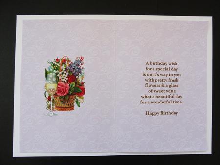 Beautiful Floral Birthday Insert by Valerie Spowart