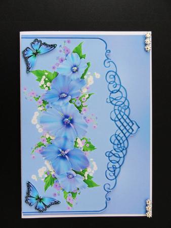 Blue Floral Envelope Card by Valerie Spowart