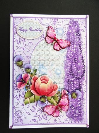 Pink Floral Passion in a Diamond and Swirl Frame by Valerie Spowart