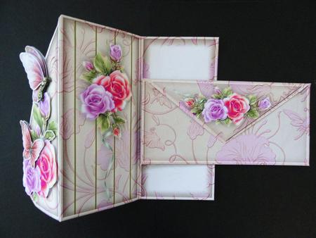 Wings N Roses Teardrop Card Kit in Pink by Valerie Spowart