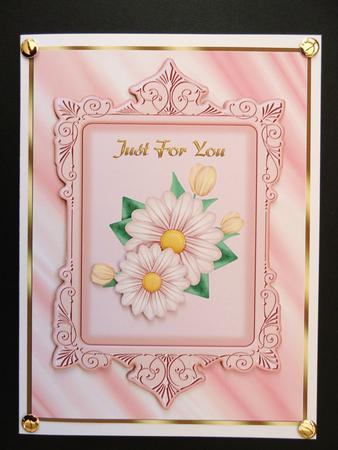 Pink Daisies Card Front by Valerie Spowart
