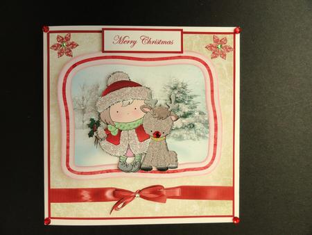 Girl and Reindeer by Valerie Spowart