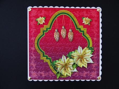Golden Poinsettia Topper for 8 x 8 Card by Valerie Spowart