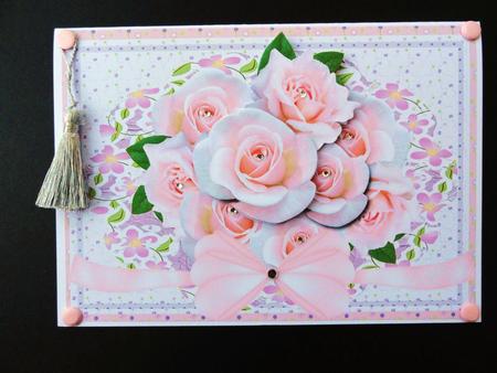 Beautiful A5 Pink Roses by Valerie Spowart