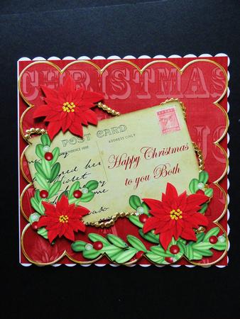 Red Poinsettia Christmas to Both 8in Xtreme Decoupage Kit by Valerie Spowart