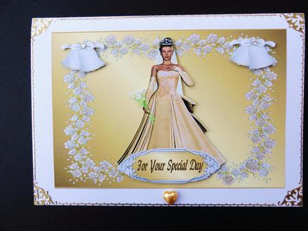 Bride in a Frame of Roses A4 by Valerie Spowart