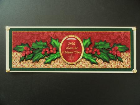 Christmas Holly Large Dl Card by Valerie Spowart