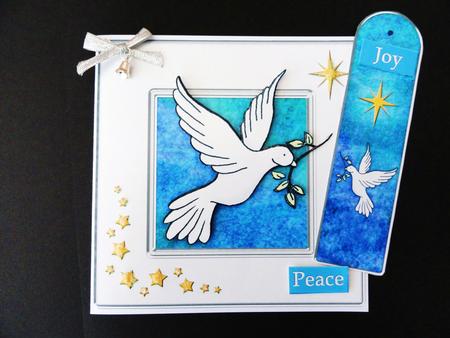 Xmas Dove Quick Card with Decoupage by Valerie Spowart