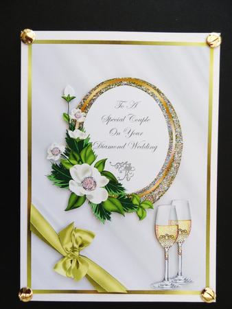 A4 Diamond Wedding Anniversary Card Fronts by Valerie Spowart
