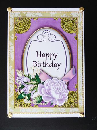 Lilac Rose Happy Birthday Oval 7x5in Floral Step by Step by Valerie Spowart
