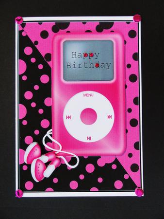 Pink Ipod Quick Card by Valerie Spowart