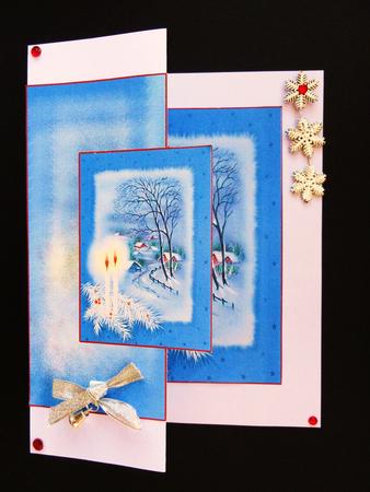 Fold Back Candles in the Snow Christmas Card by Valerie Spowart