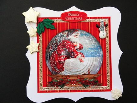 Santa on the Chimney - Snow Globe Pyramid by Valerie Spowart