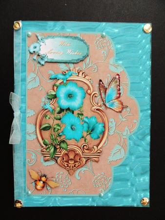 Pretty Petunias 2 A4 Scallop Card Front by Valerie Spowart