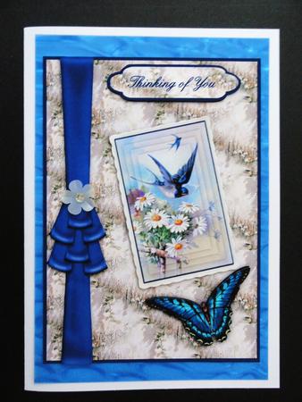 Vintage Swallows & Daisies Postcard A4 Card Front by Valerie Spowart