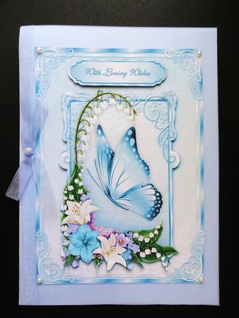 A Floral Fantasy in Blue A4 Card Front by Valerie Spowart