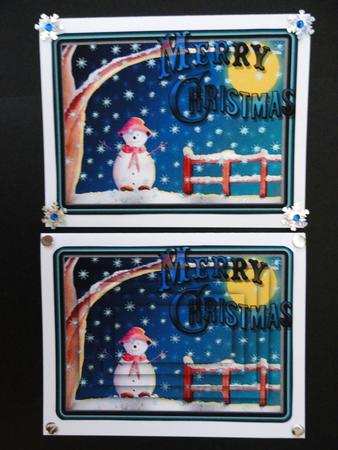 Snowman at Night by Valerie Spowart