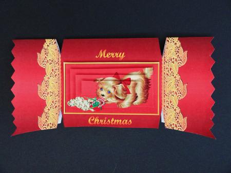 Christmas Puppy Cracker Card by Valerie Spowart