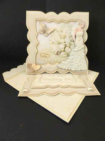 Wedding Bride Rings Roses Easel Card Kit by Valerie Spowart